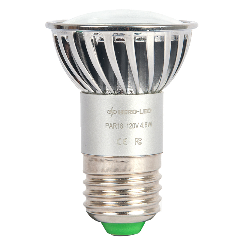 AC 85-265V, PAR16/R16 E26/E27 Long Neck LED Bulb, 4.8 Watts, 50W Equivalent, 5-Pack